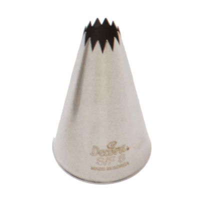 Beccuccio cornetto stella francese 8 Decora in acciaio inox Ø2,4 x 4,5 cm