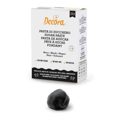 Pasta di zucchero nera per copertura e dettagli 700 g Decora