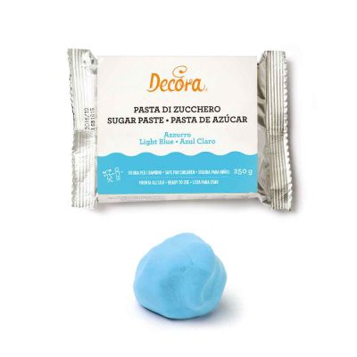 Pasta di zucchero azzurra per copertura e dettagli 250 g Decora
