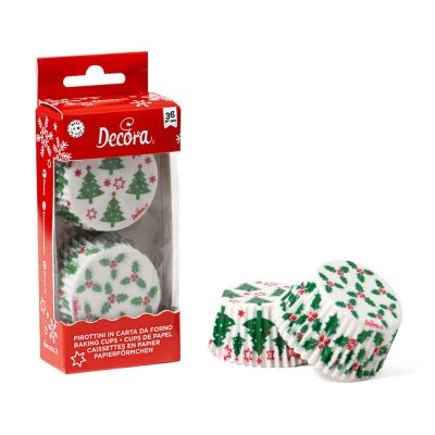 Confezione 36 pirottini Alberi di Natale e Agrifogli