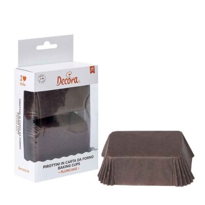 36 Pirottini rettangolari marroni per cottura plumcake 8 x 5 x h 3,2 cm