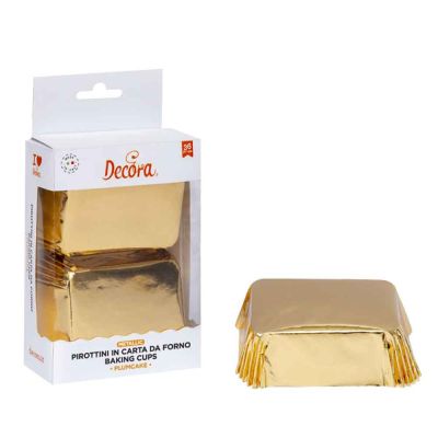 20 Pirottini rettangolari color oro per cottura plumcake 8 x 5 x h 3,2 cm