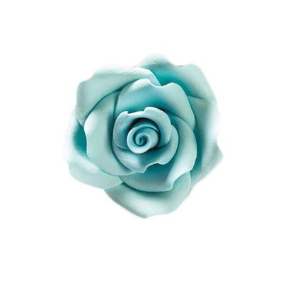 24 Decorazioni Rose grandi azzurre in zucchero Bakery