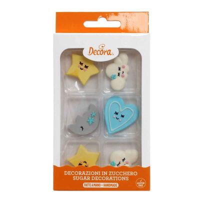 6 Decorazioni Baby Boy Bimbo in zucchero Decora