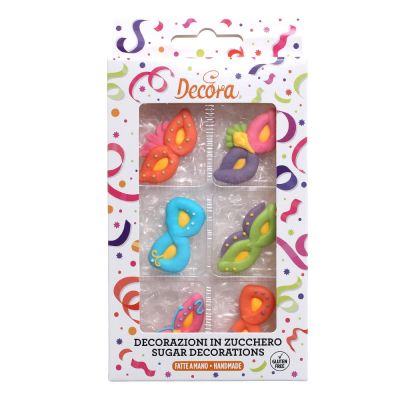 Decorazioni maschere di carnevale in zucchero Decora