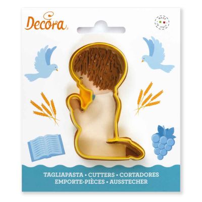 1 Formina Tagliabiscotto in plastica Comunione bambino Decora