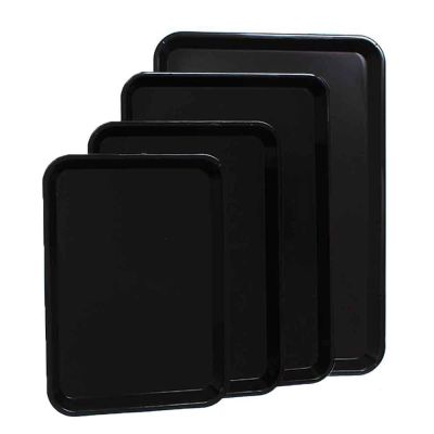 3 Vassoi in plastica nera da esposizione 