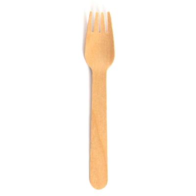 Forchette di legno biodegradabili 15,5 cm 4 punte