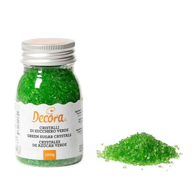 Cristalli di zucchero verdi per decorazioni 100 g Decora