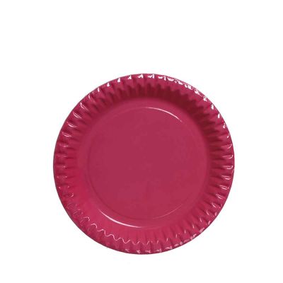 Piatti di carta fucsia in cartoncino per feste DOpla Party Ø23 cm