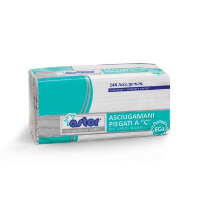144 asciugamani di carta ripiegati a "C" monouso per dispenser