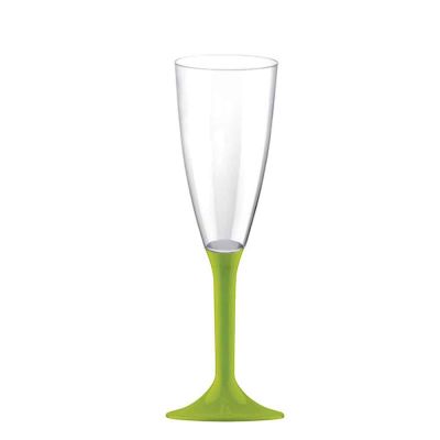 Calici Flute riutilizzabili in plastica verde acido 120ml