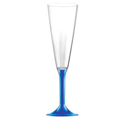 Calici Flute riutilizzabili in plastica blu 160ml