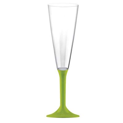 Calici Flute riutilizzabili in plastica verde acido 160ml