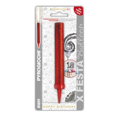 Fontane pirotecniche per torte Pyrogiochi con palloncino argento numero 6