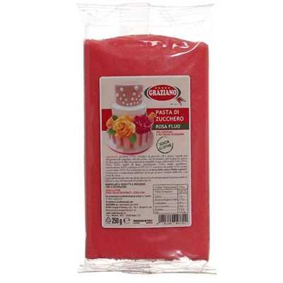 Pasta di zucchero rosa fluo per copertura 250 g
