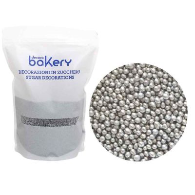 Perline di zucchero color argento per decorazione 1kg Bakery