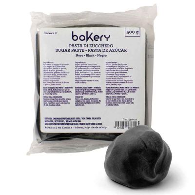 Pasta di zucchero nera professionale 500 g Bakery