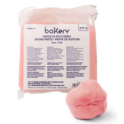 Pasta di zucchero rosa professionale 500 g Bakery