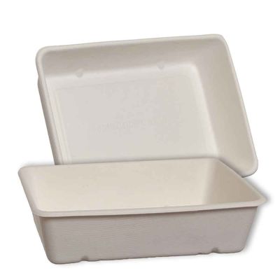 Vaschette rettangolari in polpa di cellulosa compostabili 