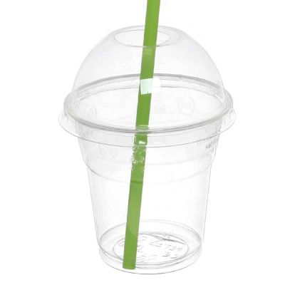 100 Bicchieri Kristal PET 200cc con coperchio bombato forato