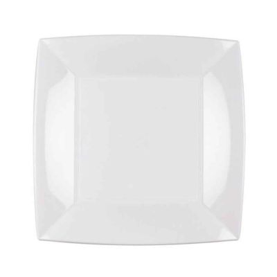Piatti quadrati lavabili per microonde bianchi 23x23 cm