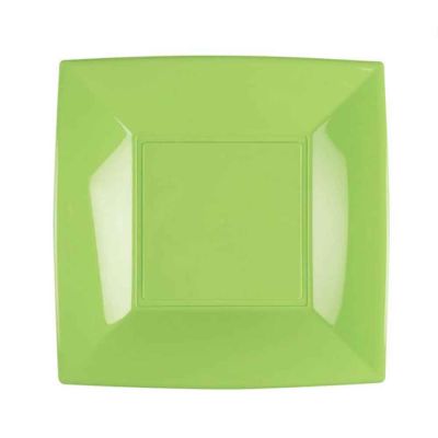 Piatti quadrati lavabili per microonde verde acido 23x23 cm