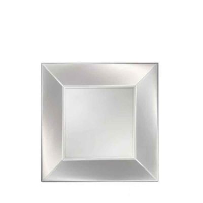  Piatti quadrati piccoli lavabili per microonde bianco perla 18x18 cm