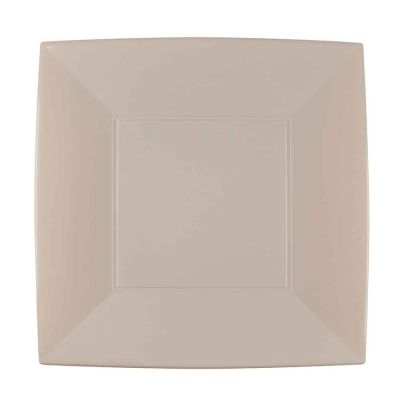 Piatti quadrati grandi lavabili per microonde tortora 29x29 cm 