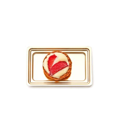 Mini vassoi monoporzione in plastica oro Mignon rettangolare 11x6,7 cm