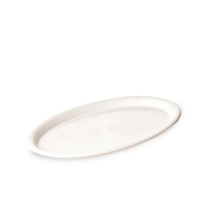 Mini vassoio ovale in plastica bianca per servizio 23x17 cm 