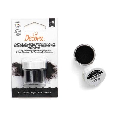 Colorante in polvere per alimenti nero 3 g Decora