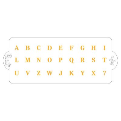 Stencil per torte Lettere Alfabeto da A a Z 10x25 cm Decora