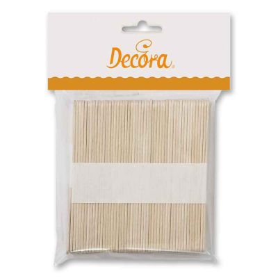 100 Stecchi bastoncini in legno di betulla 10 cm Decora