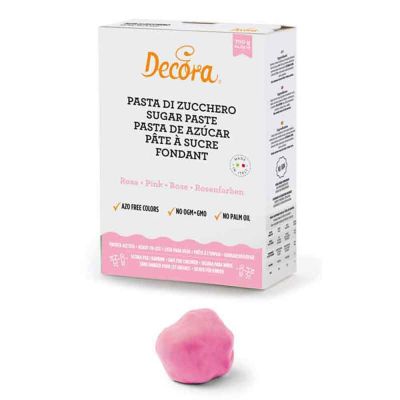 Pasta di zucchero rosa per copertura e dettagli 700 g Decora