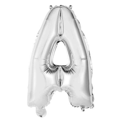 Palloncino Mylar Lettera A Argento Grande 40″ 101 cm