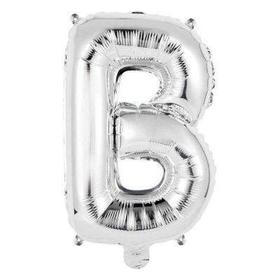 Palloncino Mylar Lettera B Argento Grande 40″ 101 cm