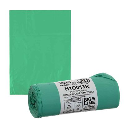 20 Sacchi compostabili biodegradabili per raccolta umido Bio Line 50x60 cm