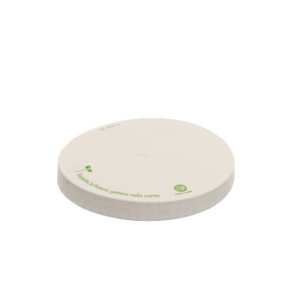 50 Coperchi con foro a croce di carta bianchi Ø9 cm