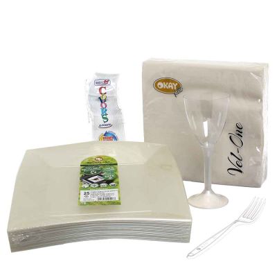 Set tavola bianco perla