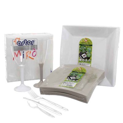 Set completo lusso quadrato bianco e tortora