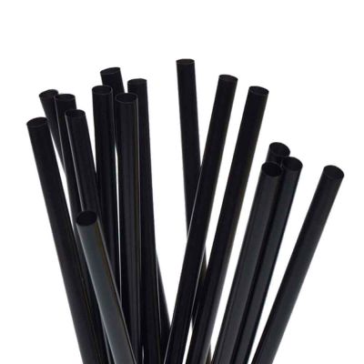 500 Cannucce nere corte in PLA compostabili 13,5cm Ø7mm