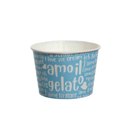 55 Coppette gelato in carta Funny azzurre 290ml