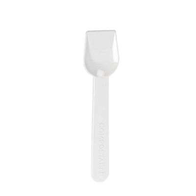 650 Cucchiaini palette da gelato PLA compostabile bianchi 10cm