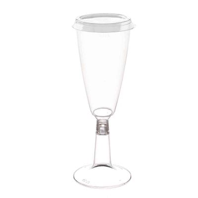 Flutes calici gambo corto trasparente con tappo