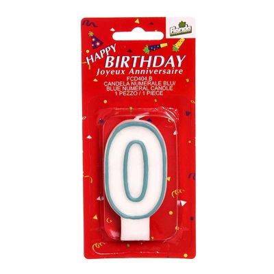 Candeline numeri 0 celeste - confezione