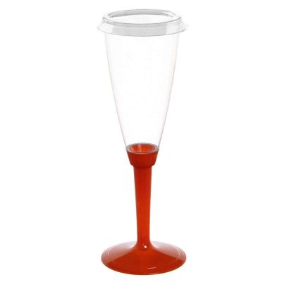 Flutes calici gambo lungo arancione con tappo