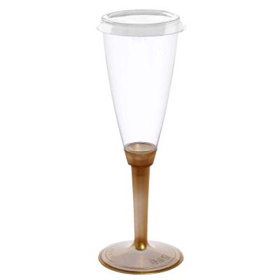 Flutes calici gambo lungo oro con tappo