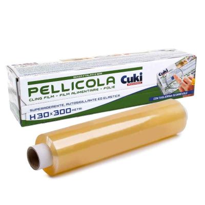Pellicola per alimenti h 30 x 300 m Cuki Professional con taglierina scorrevole