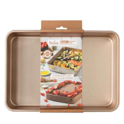 Stampo rettangolare in metallo antiaderente linea gold line 34,7 x 24,5 x h 5,5 cm